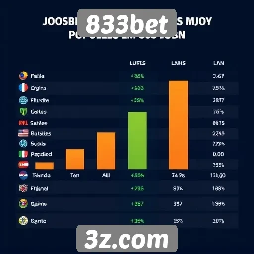 Estatísticas de jogos mais populares em 833bet