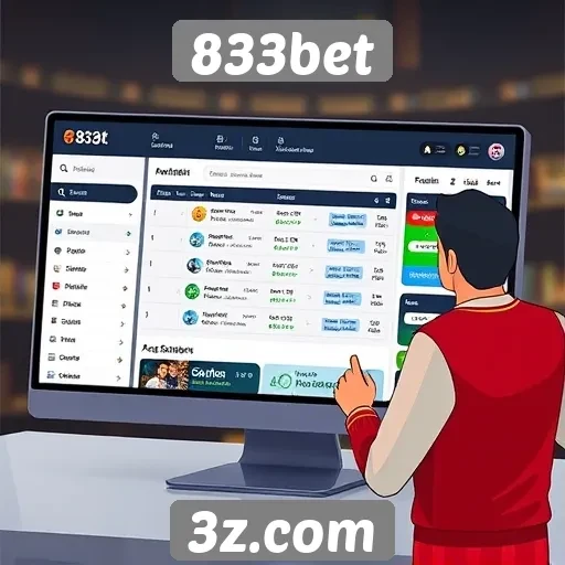 Interface do usuário da plataforma 833bet